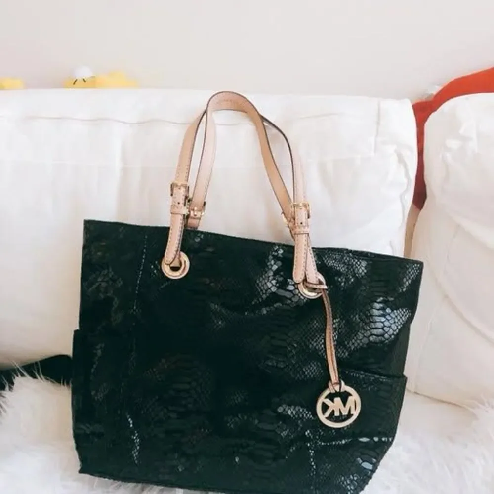 Michael Kors - Jet Set Black Python Embossed Tote – New